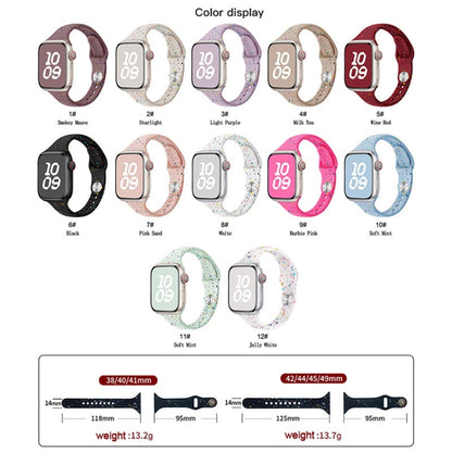 For Apple Watch Ultra 2 49mm Slim Style Colorful Dots Silicone Watch Band(Wine Red) by bashfashion