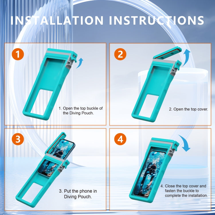 RedPepper 15m Depth Waterproof Phone Diving Pouch with Suction Cup(Grass Blue) by RedPepper