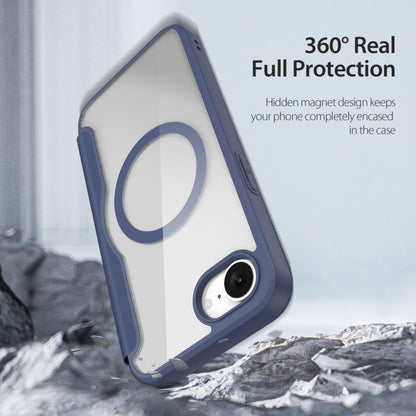For iPhone 16e DUX DUCIS Skin X Pro Series MagSafe Ring Holder Leather Phone Case(Blue) by DUX DUCIS