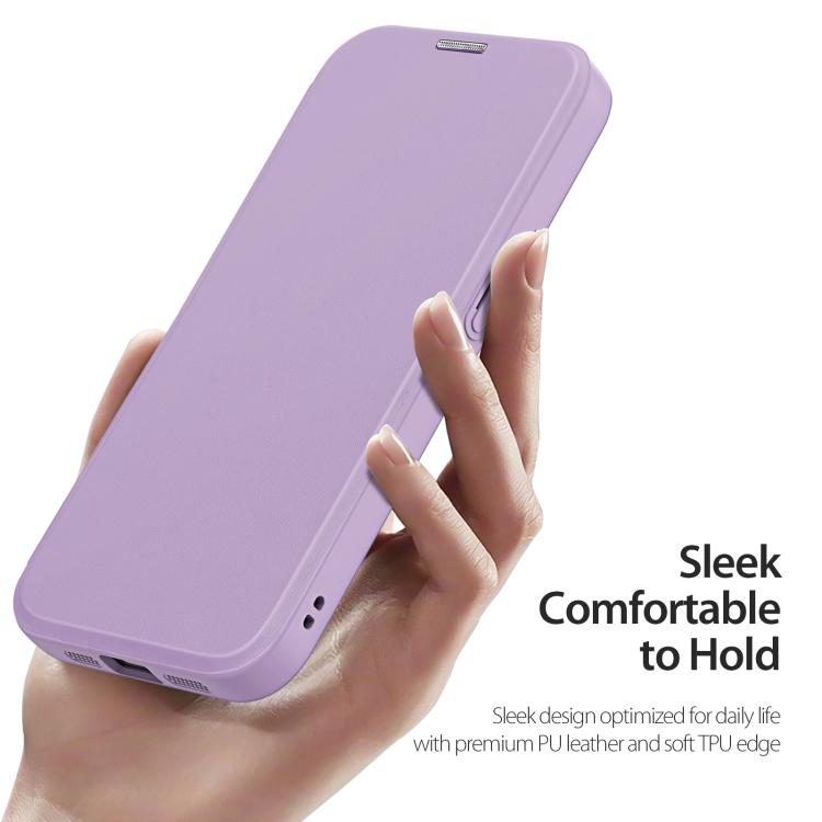 For iPhone 16e DUX DUCIS Skin X Pro Series MagSafe Ring Holder Leather Phone Case(Purple) by DUX DUCIS