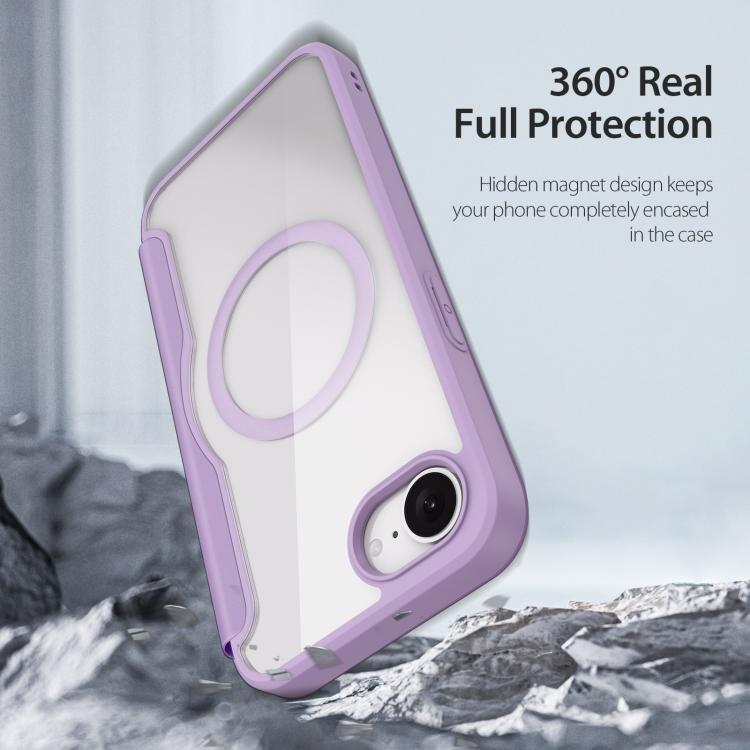 For iPhone 16e DUX DUCIS Skin X Pro Series MagSafe Ring Holder Leather Phone Case(Purple) by DUX DUCIS