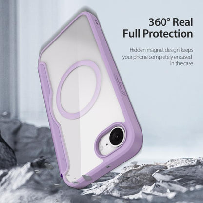 For iPhone 16e DUX DUCIS Skin X Pro Series MagSafe Ring Holder Leather Phone Case(Purple) by DUX DUCIS