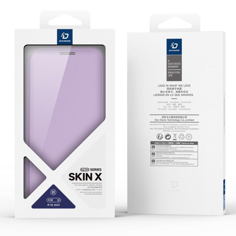 For iPhone 16e DUX DUCIS Skin X Pro Series MagSafe Ring Holder Leather Phone Case(Purple) by DUX DUCIS