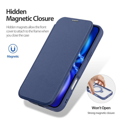 For iPhone 17 Pro Max DUX DUCIS Skin X Pro Series MagSafe Ring Holder Leather Phone Case(Blue) by DUX DUCIS