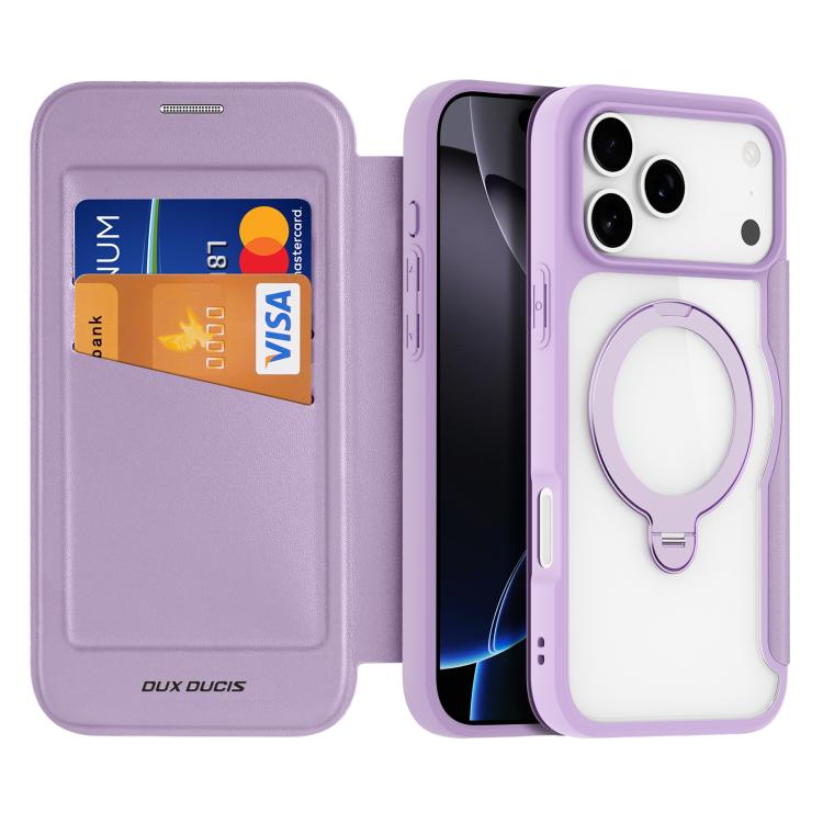 For iPhone 17 Pro Max DUX DUCIS Skin X Pro Series MagSafe Ring Holder Leather Phone Case(Purple) by DUX DUCIS