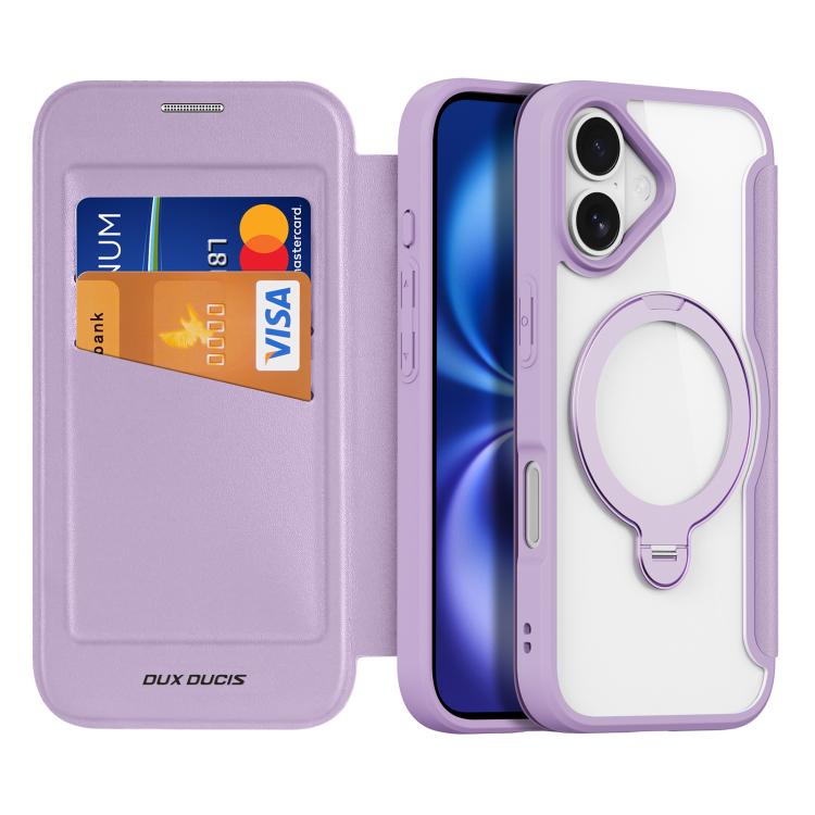 For iPhone 17 DUX DUCIS Skin X Pro Series MagSafe Ring Holder Leather Phone Case(Purple) by DUX DUCIS