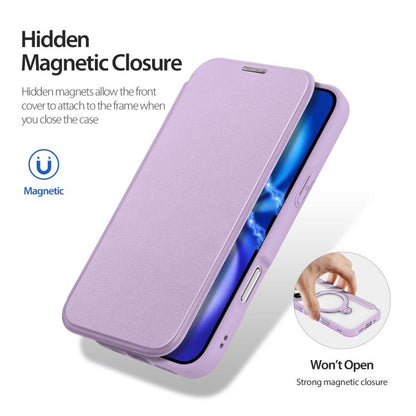 For iPhone 17 DUX DUCIS Skin X Pro Series MagSafe Ring Holder Leather Phone Case(Purple) by DUX DUCIS