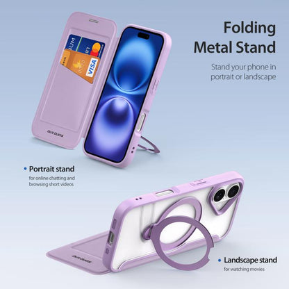 For iPhone 17 DUX DUCIS Skin X Pro Series MagSafe Ring Holder Leather Phone Case(Purple) by DUX DUCIS
