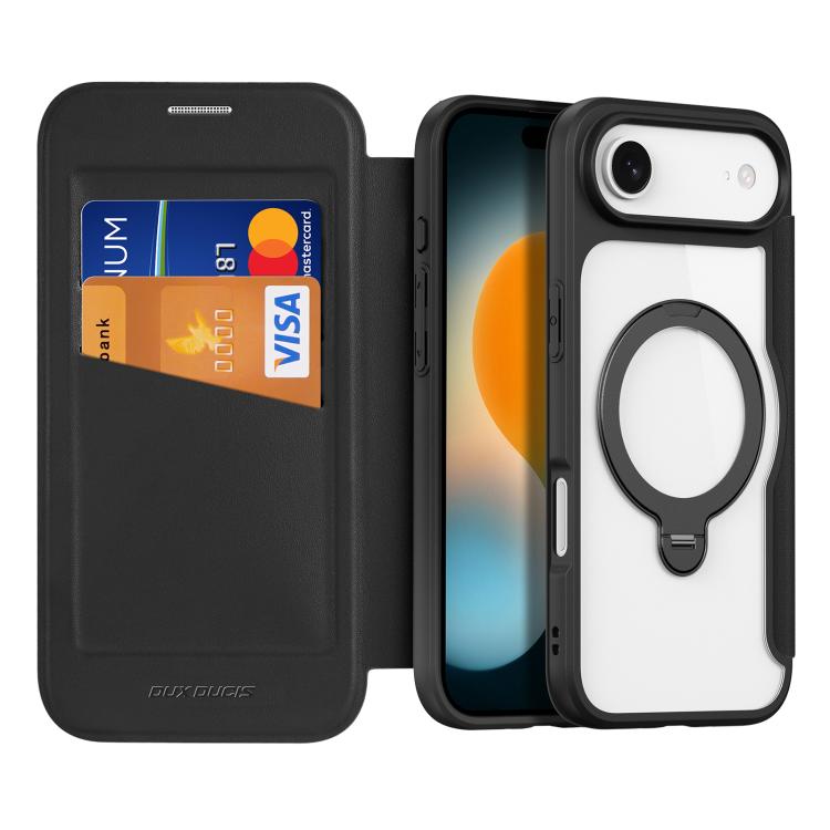 For iPhone Air DUX DUCIS Skin X Pro Series MagSafe Ring Holder Leather Phone Case(Black) by DUX DUCIS