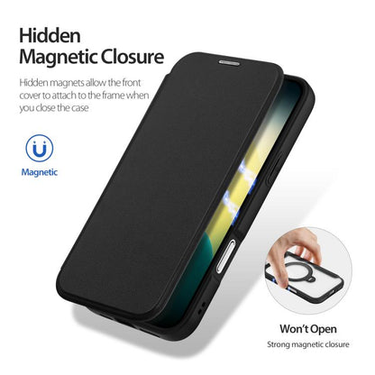 For iPhone Air DUX DUCIS Skin X Pro Series MagSafe Ring Holder Leather Phone Case(Black) by DUX DUCIS