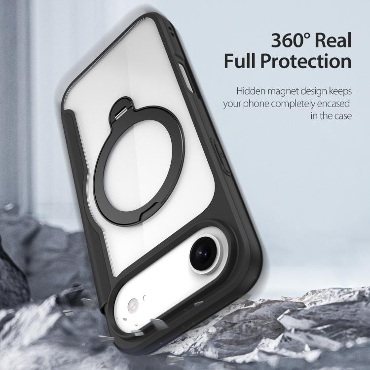 For iPhone Air DUX DUCIS Skin X Pro Series MagSafe Ring Holder Leather Phone Case(Black) by DUX DUCIS