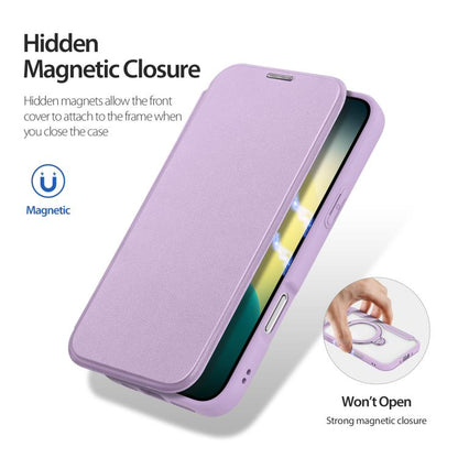 For iPhone Air DUX DUCIS Skin X Pro Series MagSafe Ring Holder Leather Phone Case(Purple) by DUX DUCIS