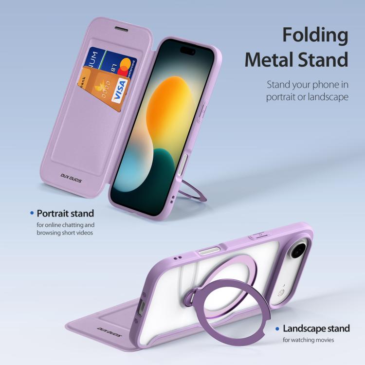For iPhone Air DUX DUCIS Skin X Pro Series MagSafe Ring Holder Leather Phone Case(Purple) by DUX DUCIS