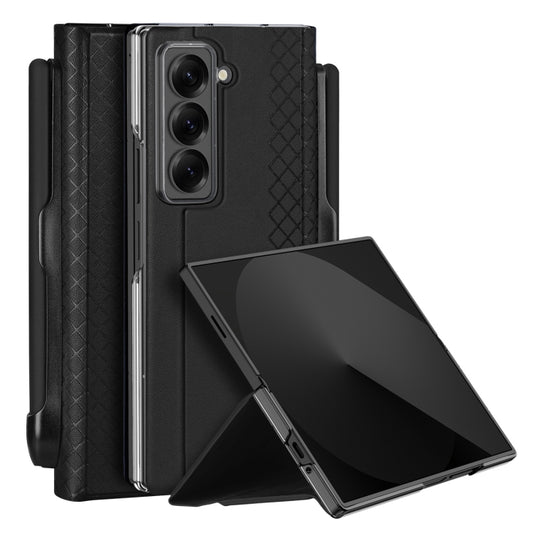 For Samsung Galaxy Z Fold Special DUX DUCIS Bril Series PU + TPU Phone Case with Pen Slot(Black) by DUX DUCIS