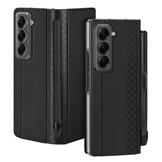 For Samsung Galaxy Z Fold Special DUX DUCIS Bril Series PU + TPU Phone Case with Pen Slot(Black) by DUX DUCIS