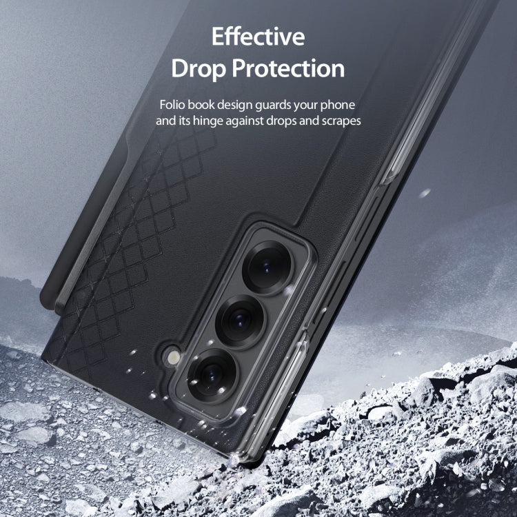 For Samsung Galaxy Z Fold Special DUX DUCIS Bril Series PU + TPU Phone Case with Pen Slot(Black) by DUX DUCIS