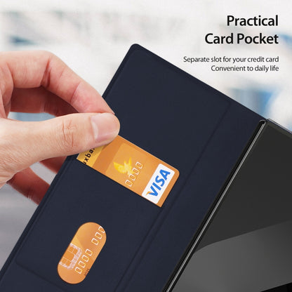 For Samsung Galaxy Z Fold Special DUX DUCIS Bril Series PU + TPU Phone Case with Pen Slot(Blue) by DUX DUCIS