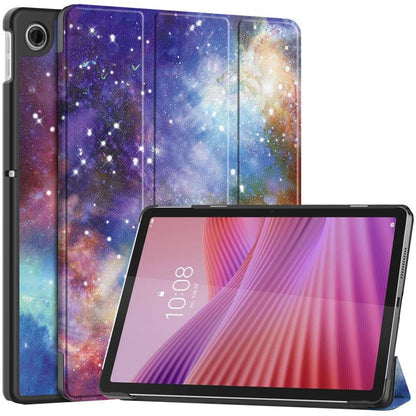 For Lenovo Tab 10.1 / K10 2nd / S10 Custer Painted 3-Fold Holder Leather Smart Tablet Case(Starry Way Nebula) by bashfashion