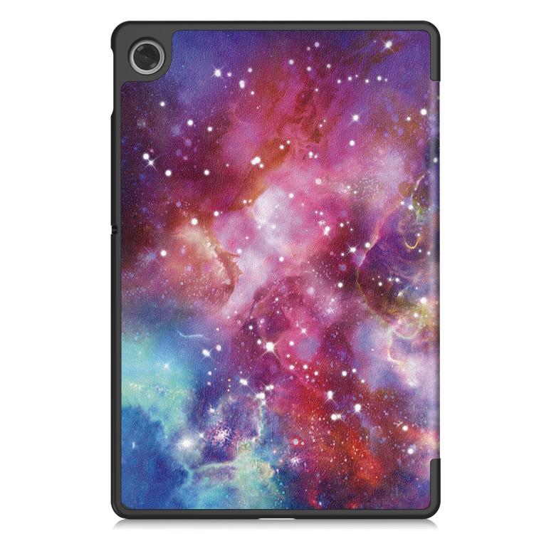For Lenovo Tab 10.1 / K10 2nd / S10 Custer Painted 3-Fold Holder Leather Smart Tablet Case(Starry Way Nebula) by bashfashion