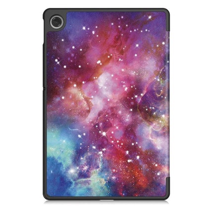 For Lenovo Tab 10.1 / K10 2nd / S10 Custer Painted 3-Fold Holder Leather Smart Tablet Case(Starry Way Nebula) by bashfashion