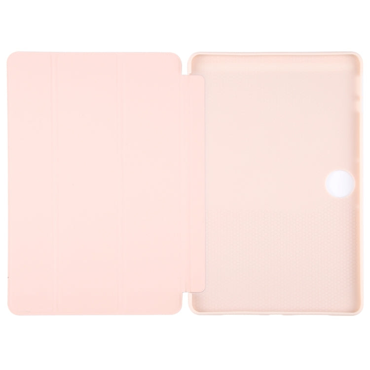 For OnePlus Pad 2 Tri-fold Silicone Leather Tablet Case(Pink) by bashfashion