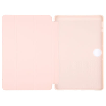 For OnePlus Pad 2 Tri-fold Silicone Leather Tablet Case(Pink) by bashfashion