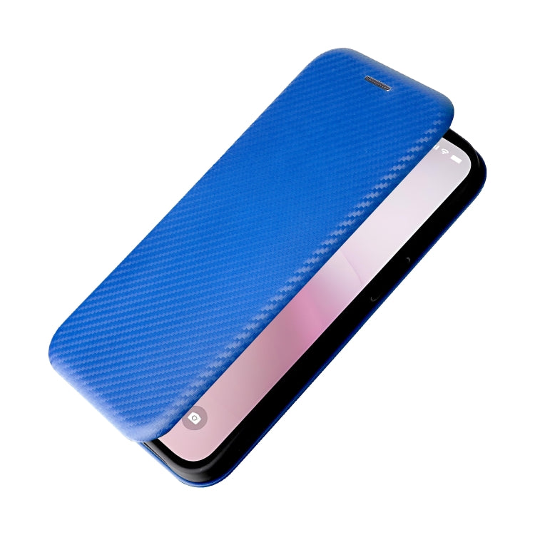 For iPhone SE 2024 Carbon Fiber Texture Flip Leather Phone Case(Blue) by bashfashion