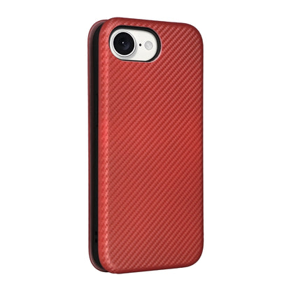For iPhone SE 2024 Carbon Fiber Texture Flip Leather Phone Case(Brown) by bashfashion