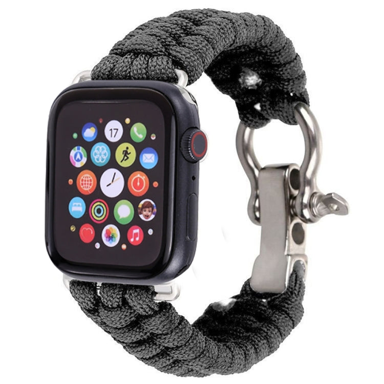 For Apple Watch Ultra 49mm&Watch Ultra 2 49mm / Series 9&8&7 45mm / SE 3&SE 2&6&SE&5&4 44mm / 3&2&1 42mm Umbrella Cord Nylon Braided Watch Band(Grey) by bashfashion