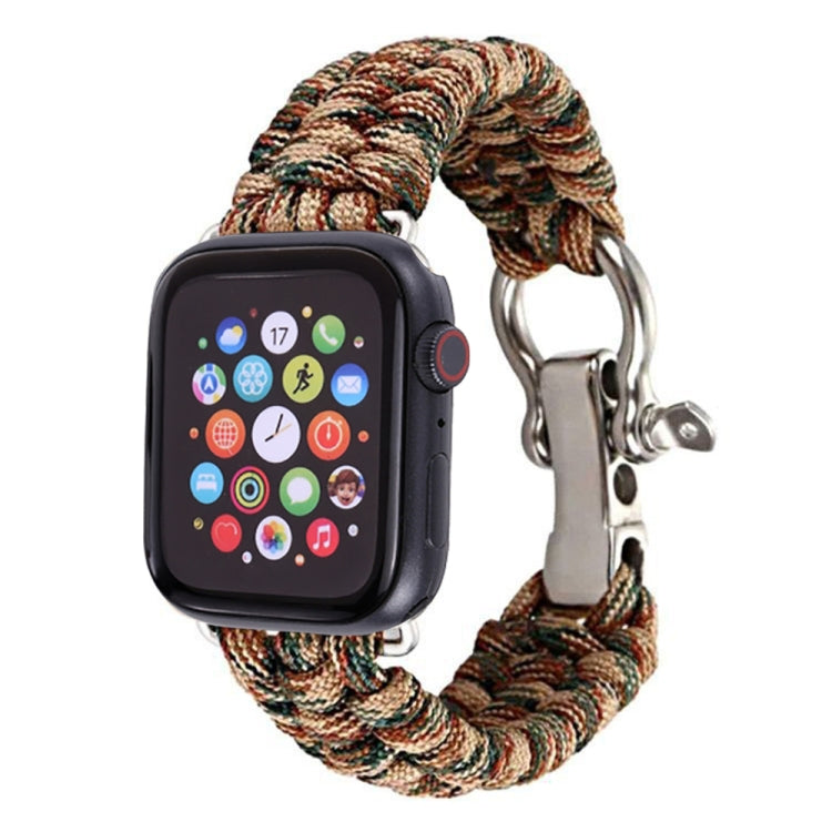 For Apple Watch Ultra 49mm&Watch Ultra 2 49mm / Series 9&8&7 45mm / SE 3&SE 2&6&SE&5&4 44mm / 3&2&1 42mm Umbrella Cord Nylon Braided Watch Band(Beige) by bashfashion