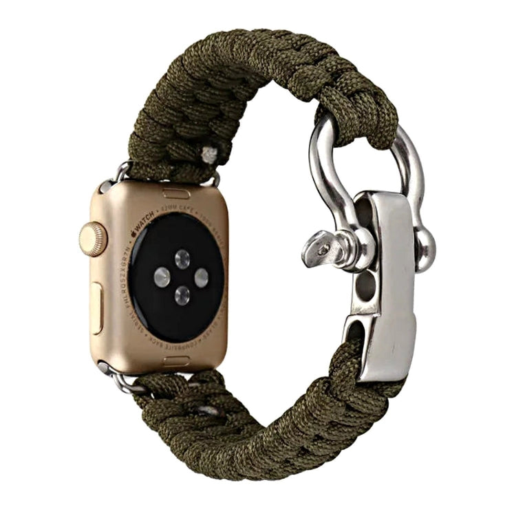 For Apple Watch Ultra 49mm&Watch Ultra 2 49mm / Series 9&8&7 45mm / SE 3&SE 2&6&SE&5&4 44mm / 3&2&1 42mm Umbrella Cord Nylon Braided Watch Band(Blue Black) by bashfashion