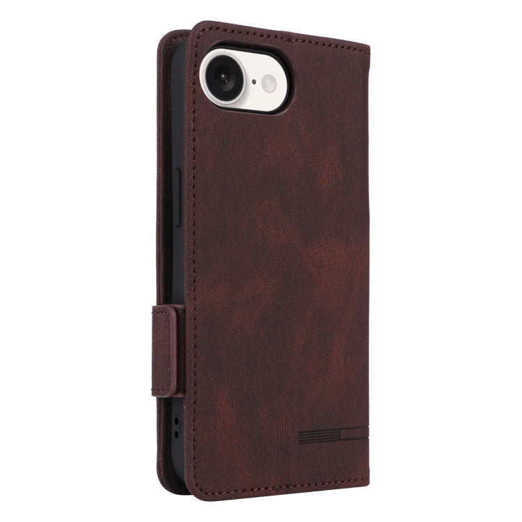 For iPhone SE 2024 Magnetic Clasp Leather Phone Case(Brown) by bashfashion