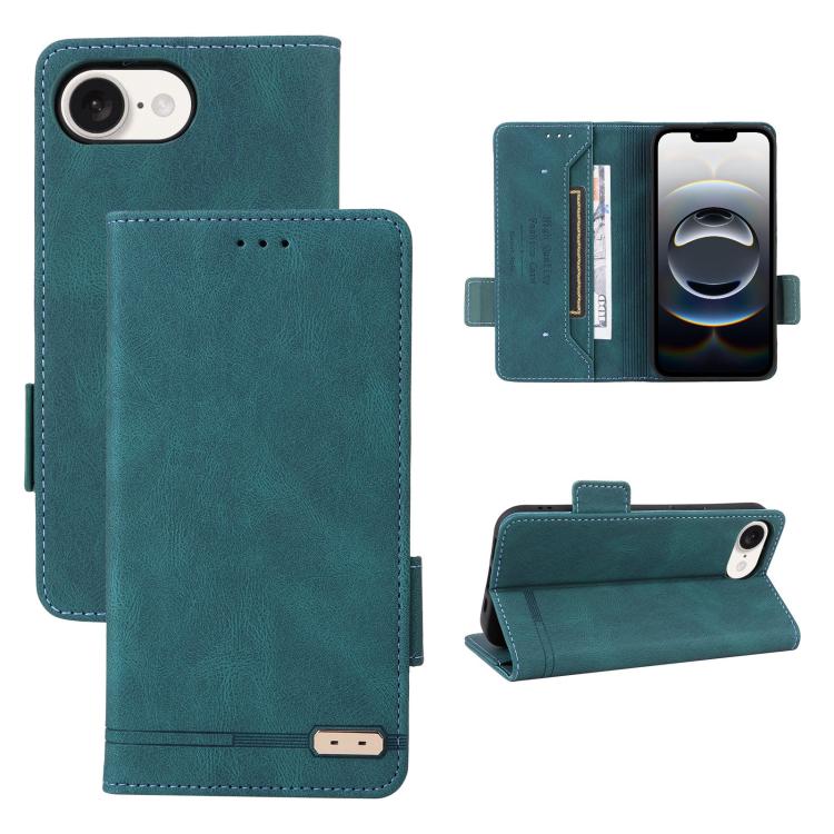 For iPhone SE 2024 Magnetic Clasp Leather Phone Case(Green) by bashfashion