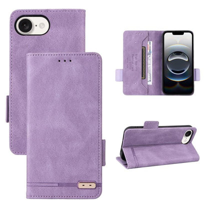 For iPhone SE 2024 Magnetic Clasp Leather Phone Case(Purple) by bashfashion
