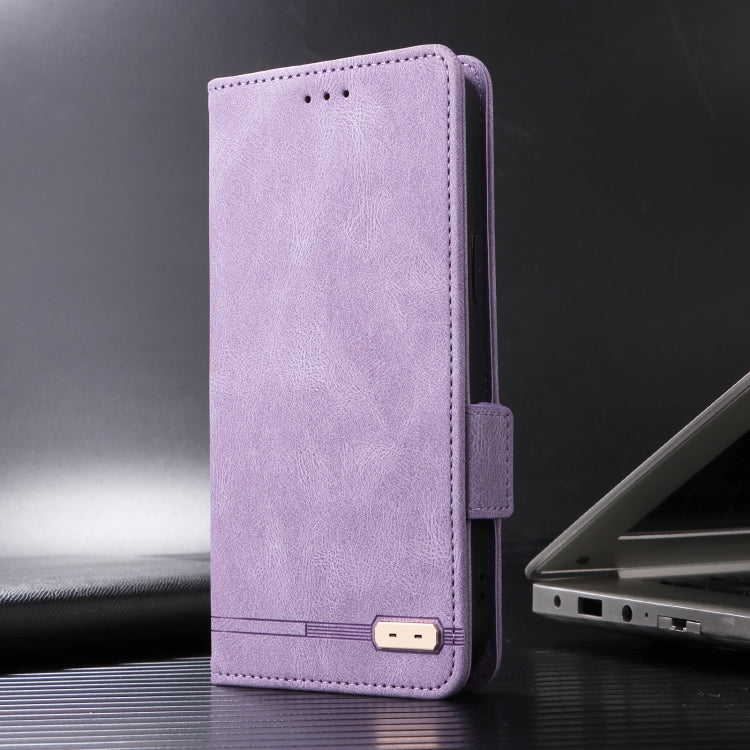 For iPhone SE 2024 Magnetic Clasp Leather Phone Case(Purple) by bashfashion