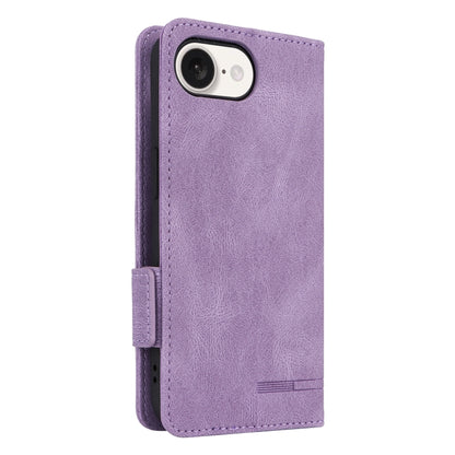 For iPhone SE 2024 Magnetic Clasp Leather Phone Case(Purple) by bashfashion