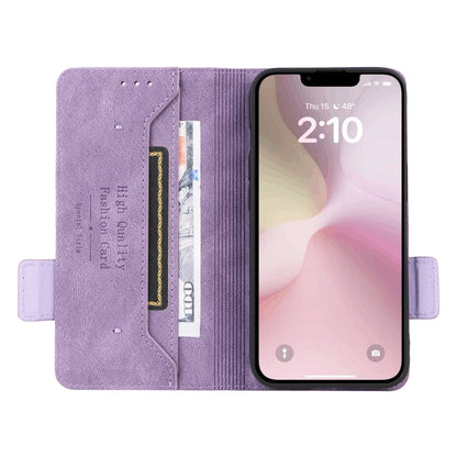 For iPhone SE 2024 Magnetic Clasp Leather Phone Case(Purple) by bashfashion