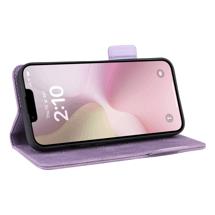 For iPhone SE 2024 Magnetic Clasp Leather Phone Case(Purple) by bashfashion