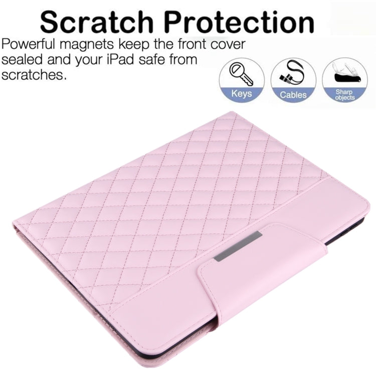 For iPad Pro 11 2025 / 2024 Checkered Hardware Buckle Leather Smart Tablet Case(Pink) by bashfashion