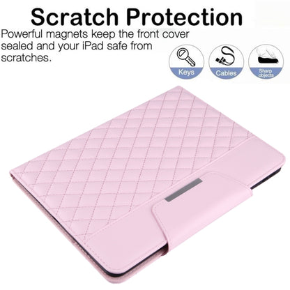 For iPad Pro 11 2025 / 2024 Checkered Hardware Buckle Leather Smart Tablet Case(Pink) by bashfashion