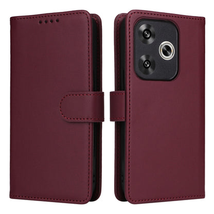 For Redmi Turbo 3 BETOPNICE BN-005 2 in 1 Detachable Imitate Genuine Leather Phone Case(Wine Red) by BETOPNICE