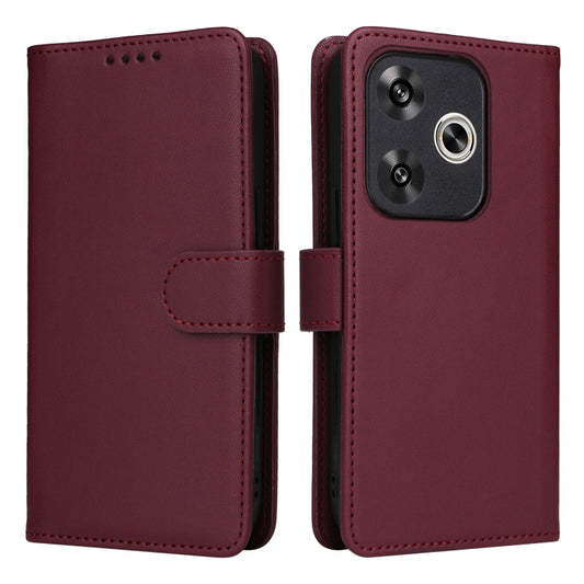 For Redmi Turbo 3 BETOPNICE BN-005 2 in 1 Detachable Imitate Genuine Leather Phone Case(Wine Red) by BETOPNICE