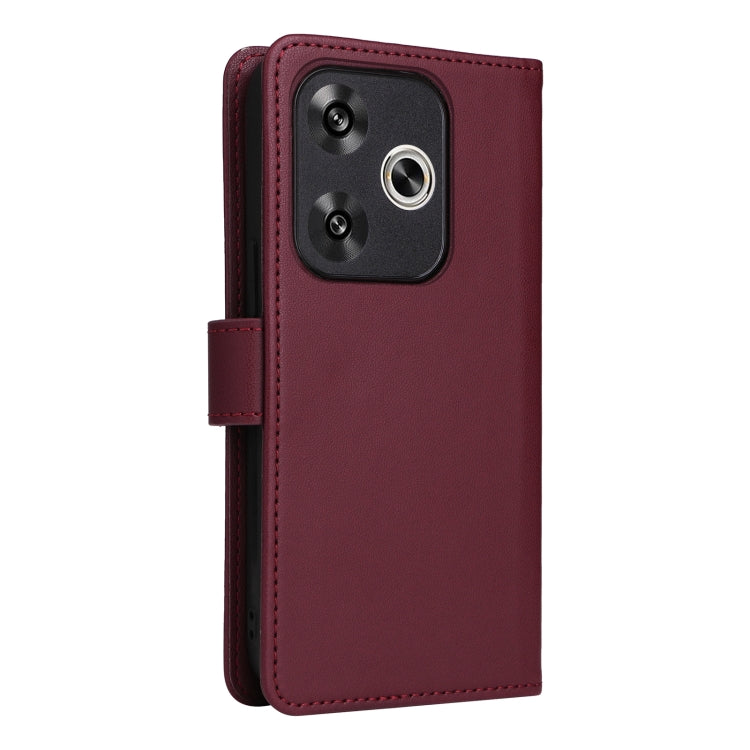 For Redmi Turbo 3 BETOPNICE BN-005 2 in 1 Detachable Imitate Genuine Leather Phone Case(Wine Red) by BETOPNICE