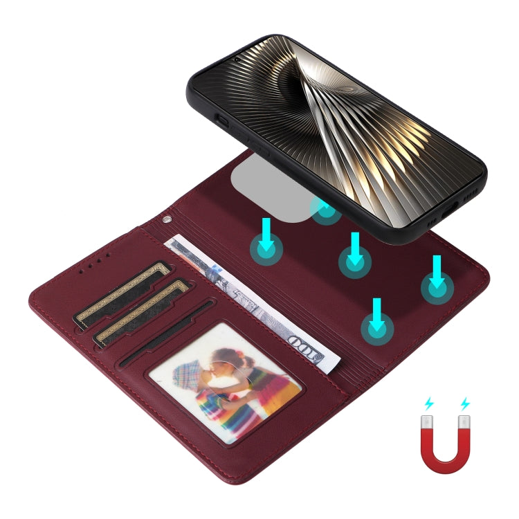 For Redmi Turbo 3 BETOPNICE BN-005 2 in 1 Detachable Imitate Genuine Leather Phone Case(Wine Red) by BETOPNICE