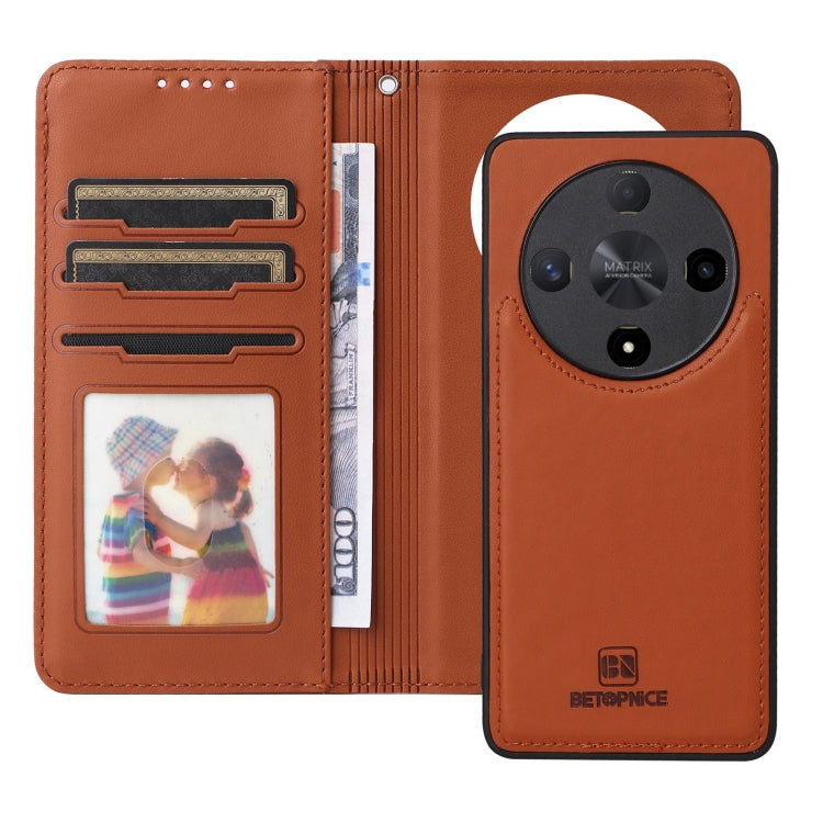 For Honor X9b BETOPNICE BN-005 2 in 1 Detachable Imitate Genuine Leather Phone Case(Brown) by BETOPNICE