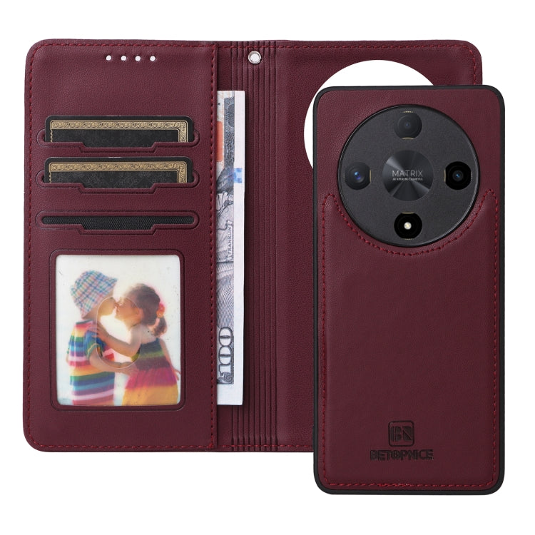 For Honor X9b BETOPNICE BN-005 2 in 1 Detachable Imitate Genuine Leather Phone Case(Wine Red) by BETOPNICE