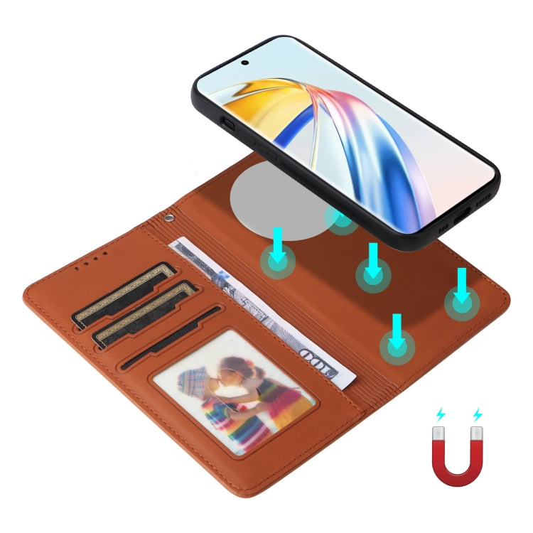 For Honor Magic6 Lite 5G BETOPNICE BN-005 2 in 1 Detachable Imitate Genuine Leather Phone Case(Brown) by BETOPNICE