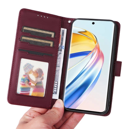 For Honor Magic6 Lite 5G BETOPNICE BN-005 2 in 1 Detachable Imitate Genuine Leather Phone Case(Wine Red) by BETOPNICE