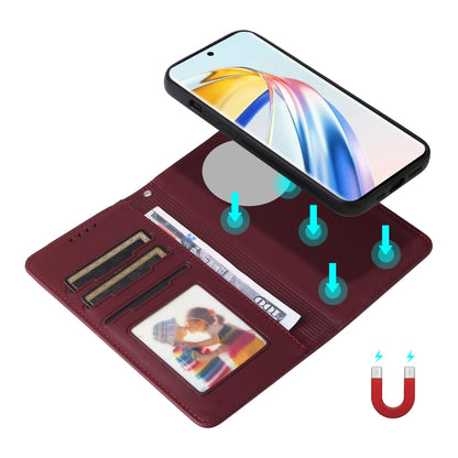 For Honor Magic6 Lite 5G BETOPNICE BN-005 2 in 1 Detachable Imitate Genuine Leather Phone Case(Wine Red) by BETOPNICE