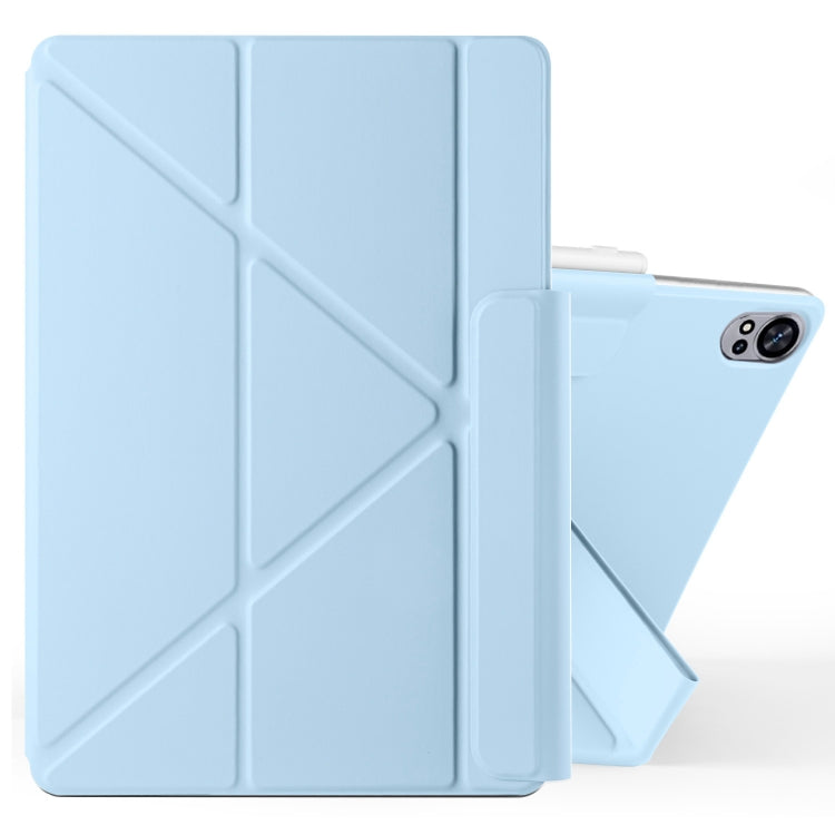 For Huawei MatePad Air 12 2024 Fixed Buckle Magnetic Deformation Leather Tablet Case(Ice Blue) by bashfashion